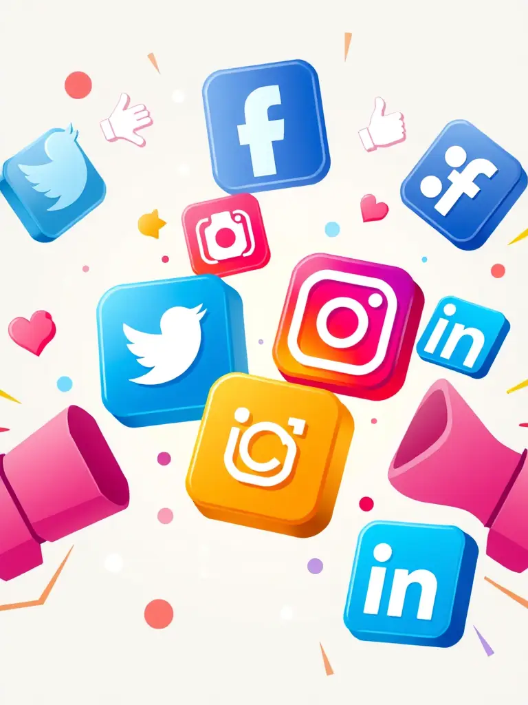 A vibrant image showcasing a fitness studio's social media page with high engagement, illustrating successful social media marketing.