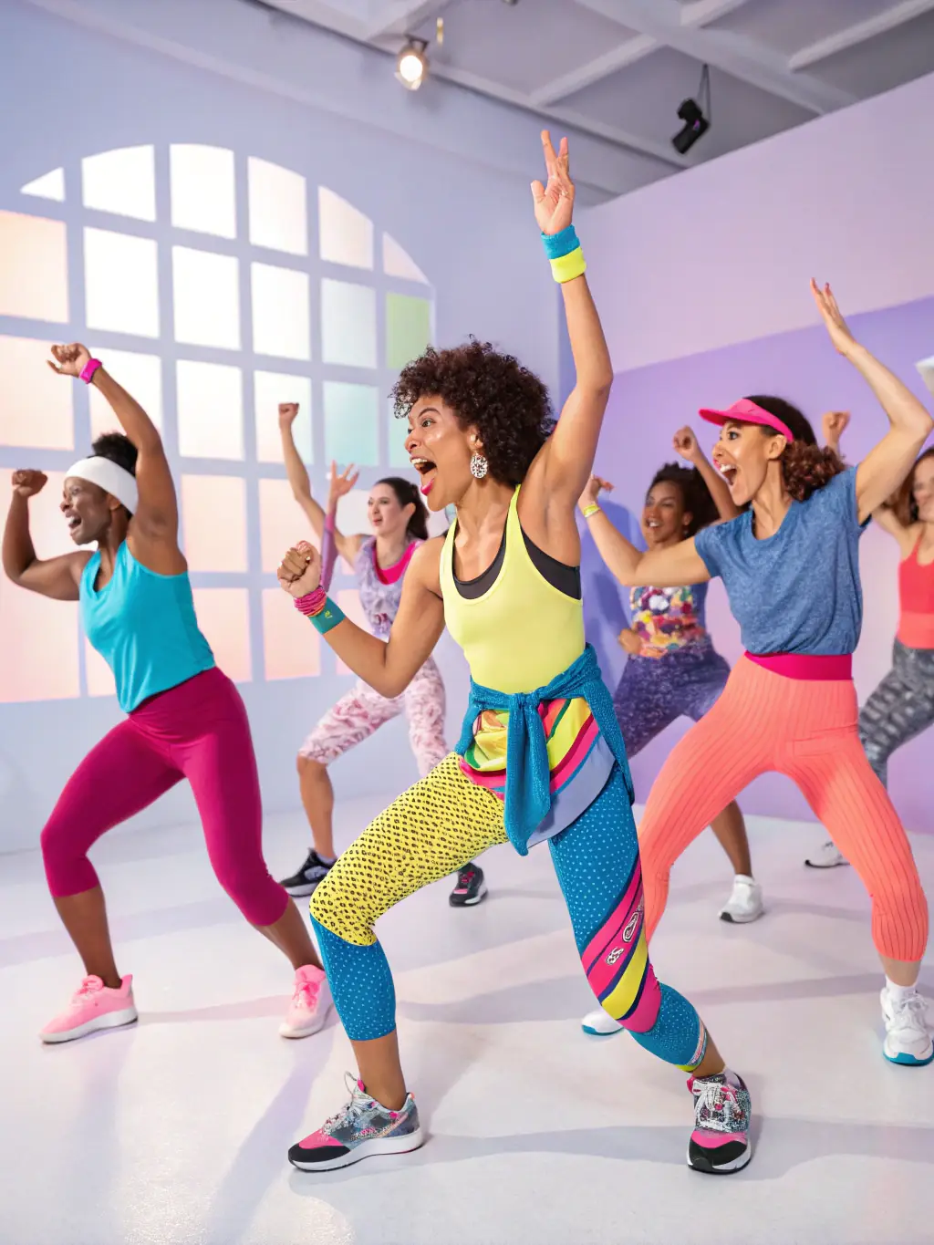 A vibrant image of a fitness instructor leading a training session for other trainers, demonstrating new techniques and best practices.